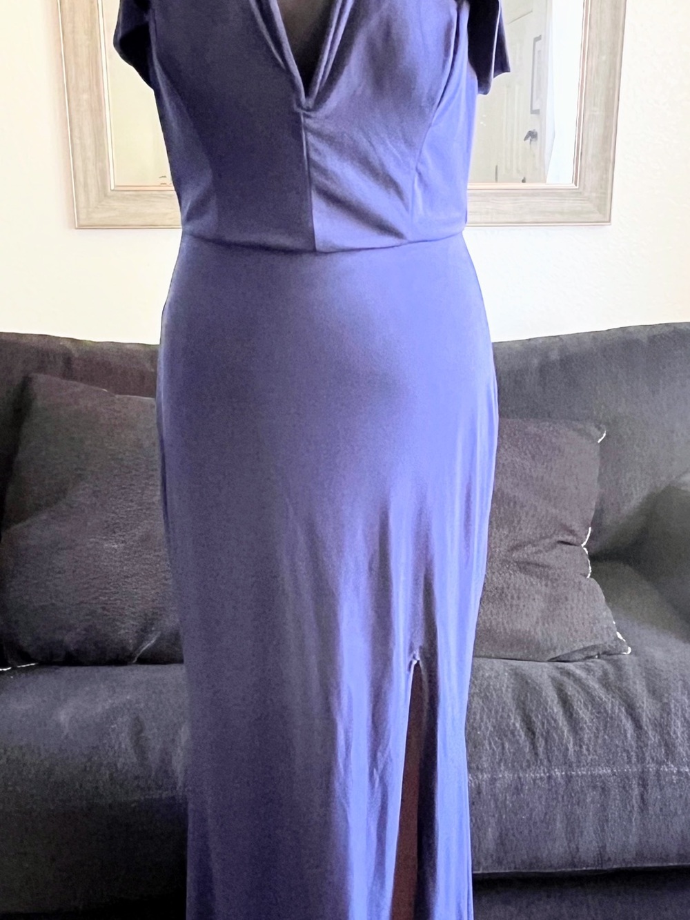 Windsor Navy Blue Maxi Dress with Front Slit